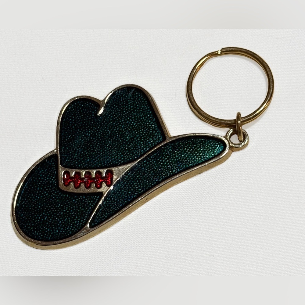 Stylish Green Cowboy Hat Keychain B8